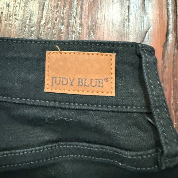 Judy Blue Jeans Womens 16W Black Bootcut High Rise Stretch Raw Hem Button Fly - Picture 4 of 14